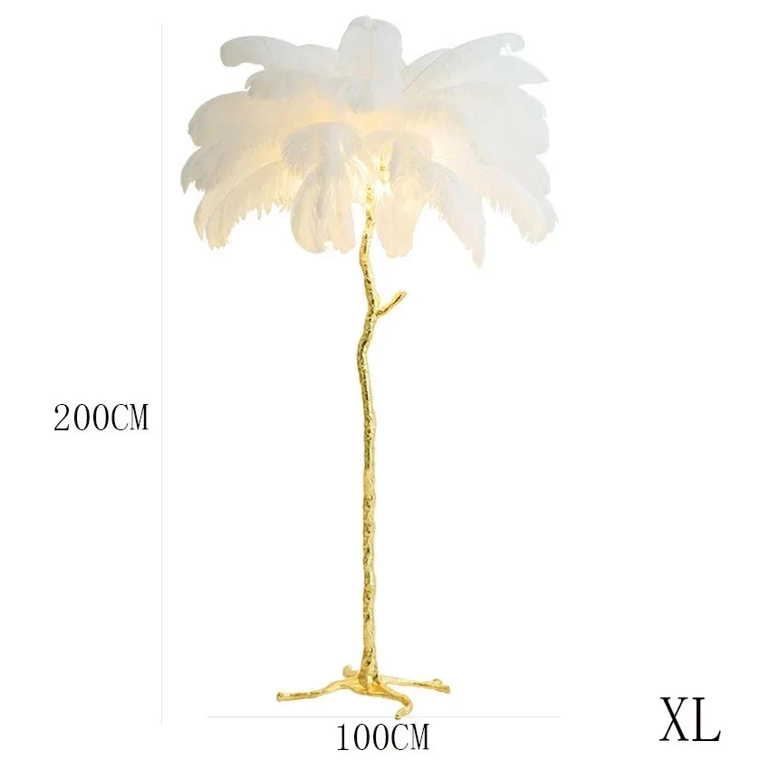 Modern Luxury Ostrich Feather Floor Lamp – Elegant Statement Piece