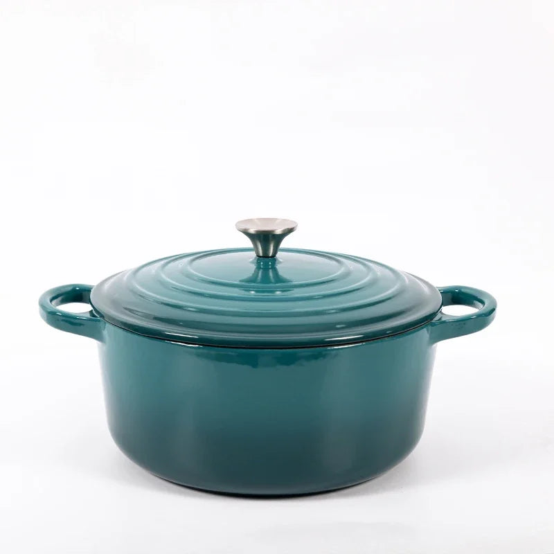 7-Piece High-Grade Cast Iron Non-Stick Cookware Set – French Retro Elegance