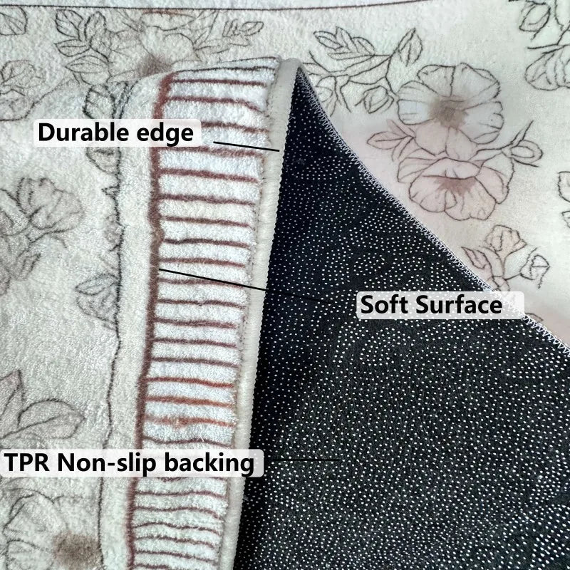 Vibrant Forest Green & Sand Dune Luxe Rug – Faux Cashmere, Soft Plush, Non-Slip & Machine Washable WHIMSICAL HOME OF CREATIONS