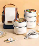 Large Capacity Thermal Insulated Lunch Box – Stackable Bento Container with Hidden Cutlery Microwave Safe