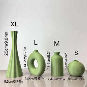Bohemian Arts 4-Piece Vase Set – Colorful & Creative Home Accent