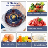 6-Blade Electric Food Processor & Meat Grinder – 5-in-1 High-Power Stainless Steel