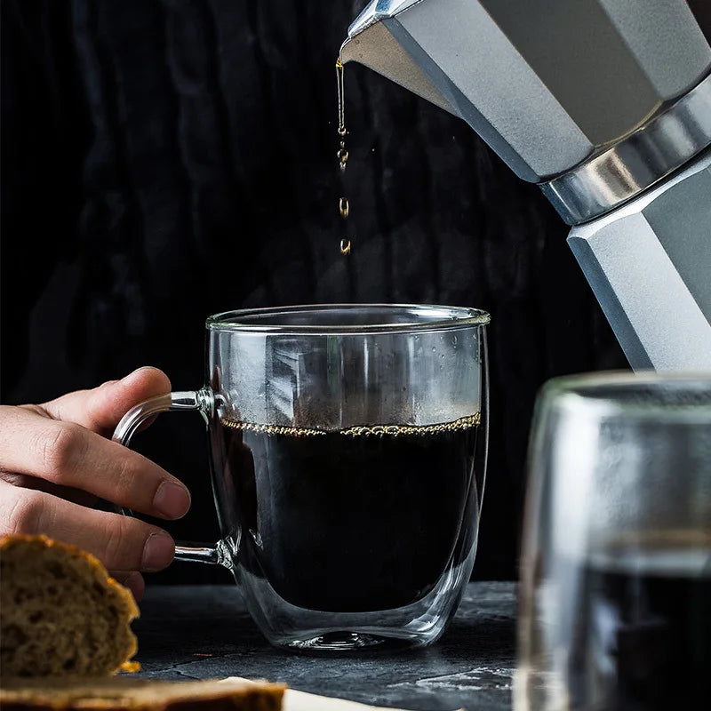 Premium Double Wall Glass Coffee Cups – Heat & Cold Resistant
