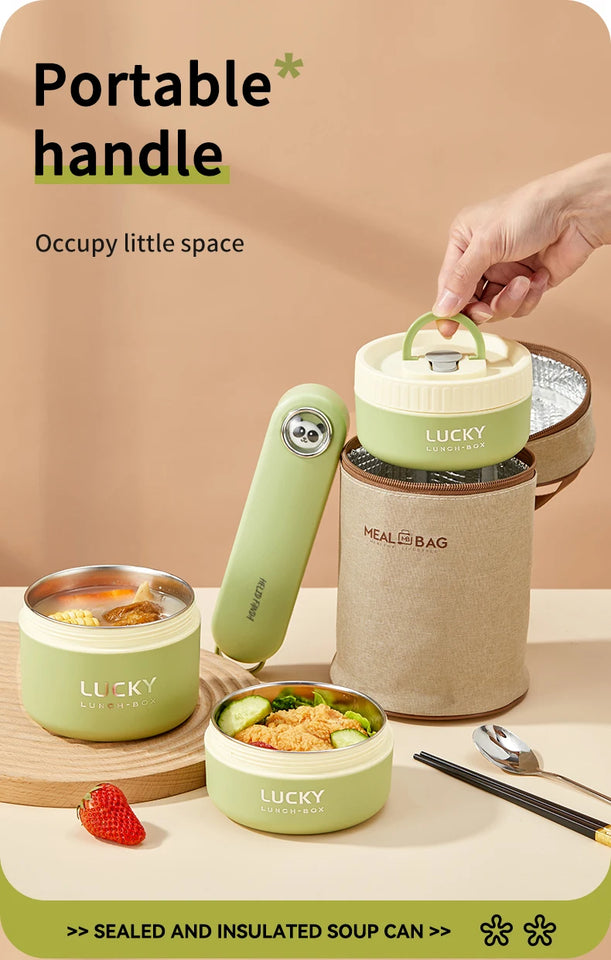 Portable Thermal 304 Stainless Steel Food Containers – Stackable & long term Insulated Microwave Safe
