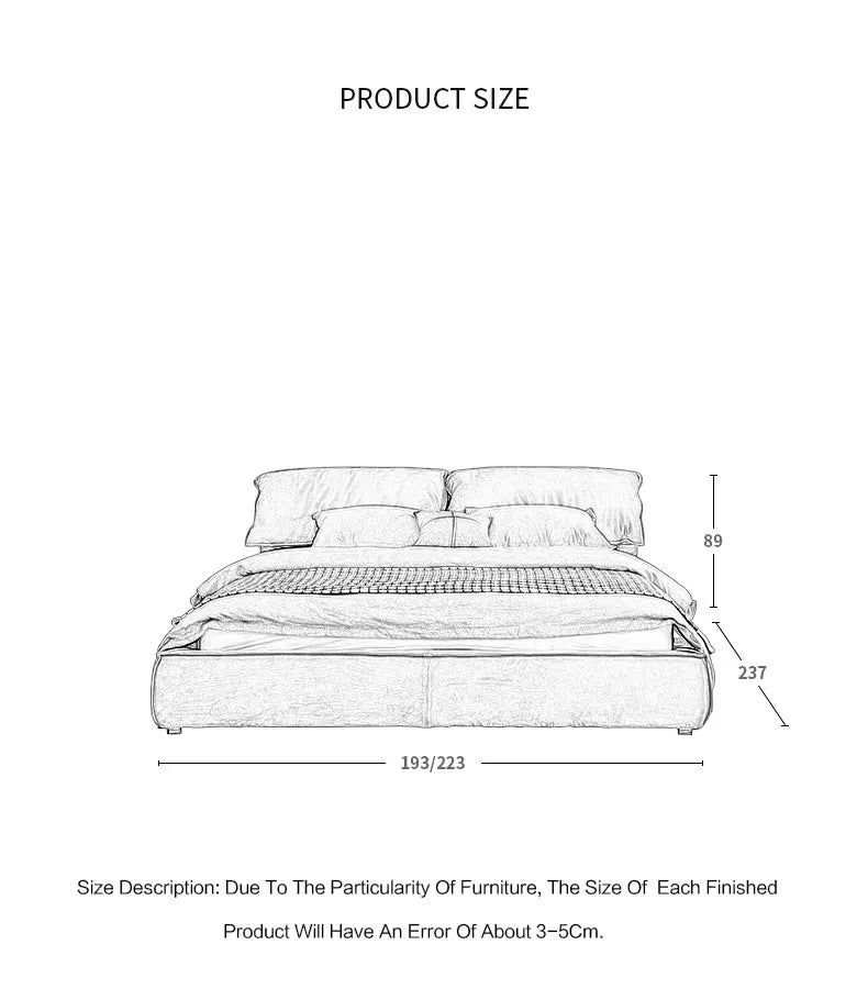 Luxury Modern Minimalist Upholstered Bed – Solid Wood Platform with Charcoal Velvet & Cloud-Soft Tufted
