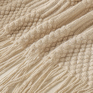 Bohemian/ Country Knitted Weave Blanket Throw –in various colors and sizes