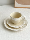 Vintage-Inspired Rose Tea & Coffee Cup Set with Saucer and Cake plate