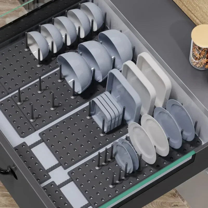 Adjustable Telescopic Dish Drying Rack Pegboard