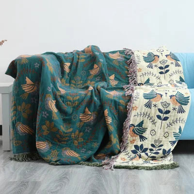 Bohemian Vintage Cotton Tassel Throw – Stylish & Cozy Accent for Couch or Bed