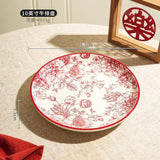 Timeless Elegance Red & White Flower Porcelain Dinnerware Set