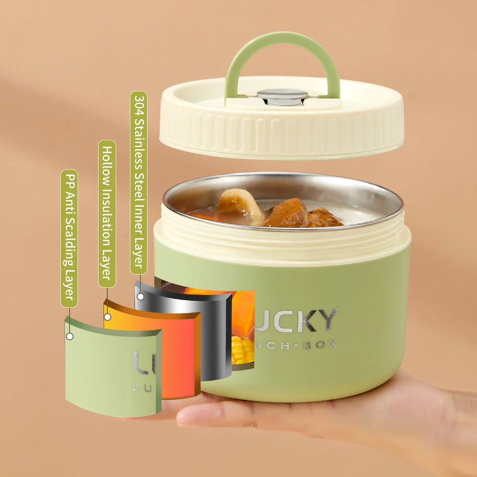 Portable Thermal 304 Stainless Steel Food Containers – Stackable & long term Insulated Microwave Safe