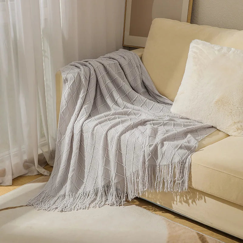 Bohemian/ Country Knitted Weave Blanket Throw –in various colors and sizes