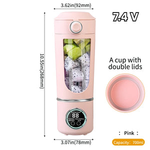 New Portable wireless Juice Maker Blender for Shakes Smoothies 700ML Multiple Colors 12-Blades Fast Mixing 2 In 1 Blender Bottle Juicer