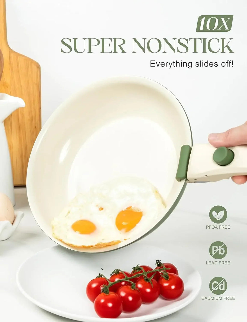 Elegant 3-Piece Non-Stick Cookware Set – Baby Blue & Sage Green WHIMSICAL HOME OF CREATIONS