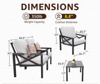 Luukse Hamptons-styl buite-kruisrug 4-stuk patio-stel – tydlose elegansie met premium gemak en duursaamheid