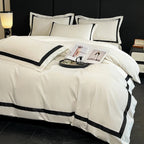 Luxury Hotel-Style Black & White 4-Piece Duvet Cover Set – Thick Brushed 100% Pure Cotton WHIMSICAL HOME OF CREATIONS