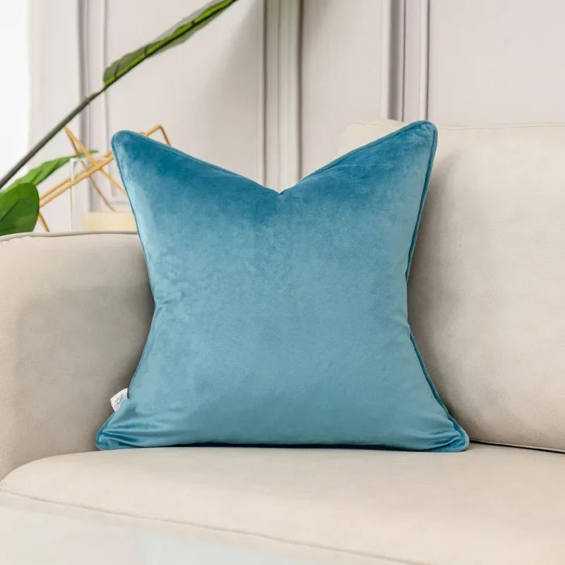 Luxury Blue Velvet Cushion Cover Collection – Tropical, Geometric & Botanical Designer Throw Pillows