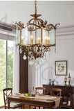 American Retro Style Dining Room Chandelier French Candle Crystal Pendant Lights For Bedroom Living LED Lighting Lamp Home Decor