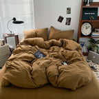 Luxury 100% Pure Linen-Cotton Twill Bed Sheet Set with Duvet Cover & Pillowcases – Soft, Durable, Breathable WHIMSICAL HOME OF CREATIONS