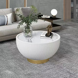 Modern Mid-Century Moroccan Marble-Top Coffee Table