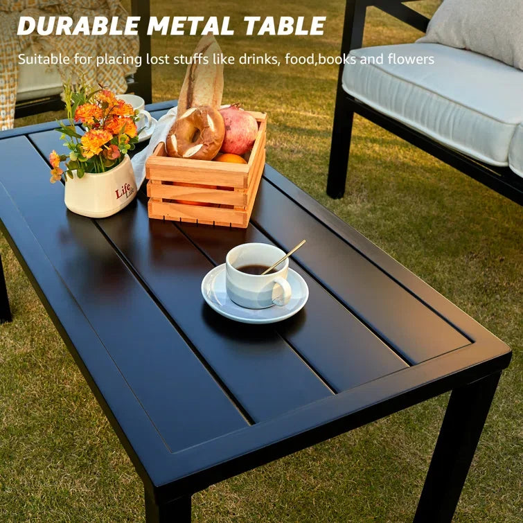 Luxury Hamptons Style Outdoor Crossback 4-Piece Patio Set – Timeless Elegance with Premium Comfort & Durability