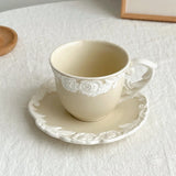 Vintage-Inspired Rose Tea & Coffee Cup Set with Saucer and Cake plate