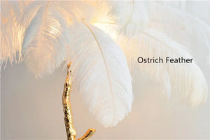 Modern Luxury Ostrich Feather Floor Lamp – Elegant Statement Piece