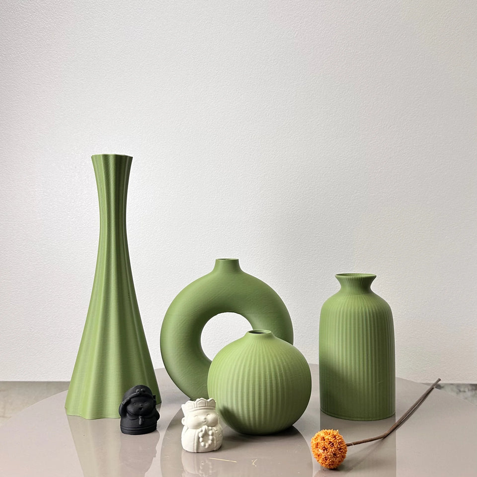 Bohemian Arts 4-Piece Vase Set – Colorful & Creative Home Accent