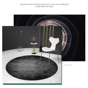 Simple Retro Nordic Round Luxury Rug – Bright Green Hues