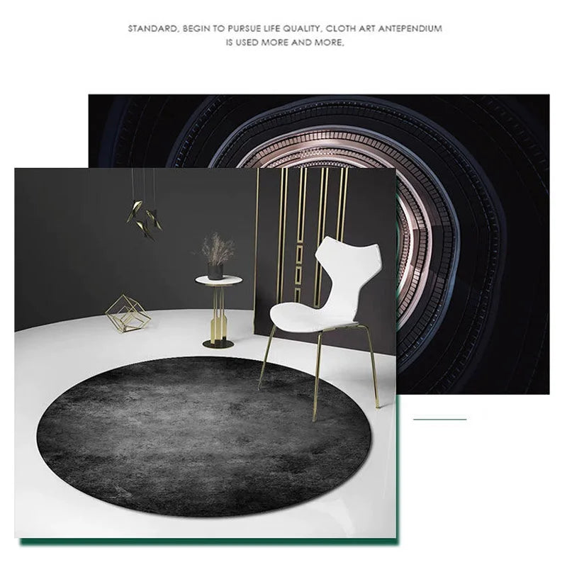 Simple Retro Nordic Round Luxury Rug – Bright Green Hues