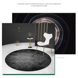 Simple Retro Nordic Round Luxury Rug – Bright Green Hues