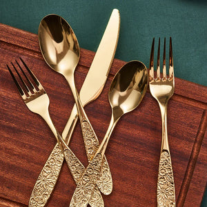 1/3Pieces Cutlery Set Stainless Steel Vintage Western Dinnerware Luxury Engraved craftsmanship