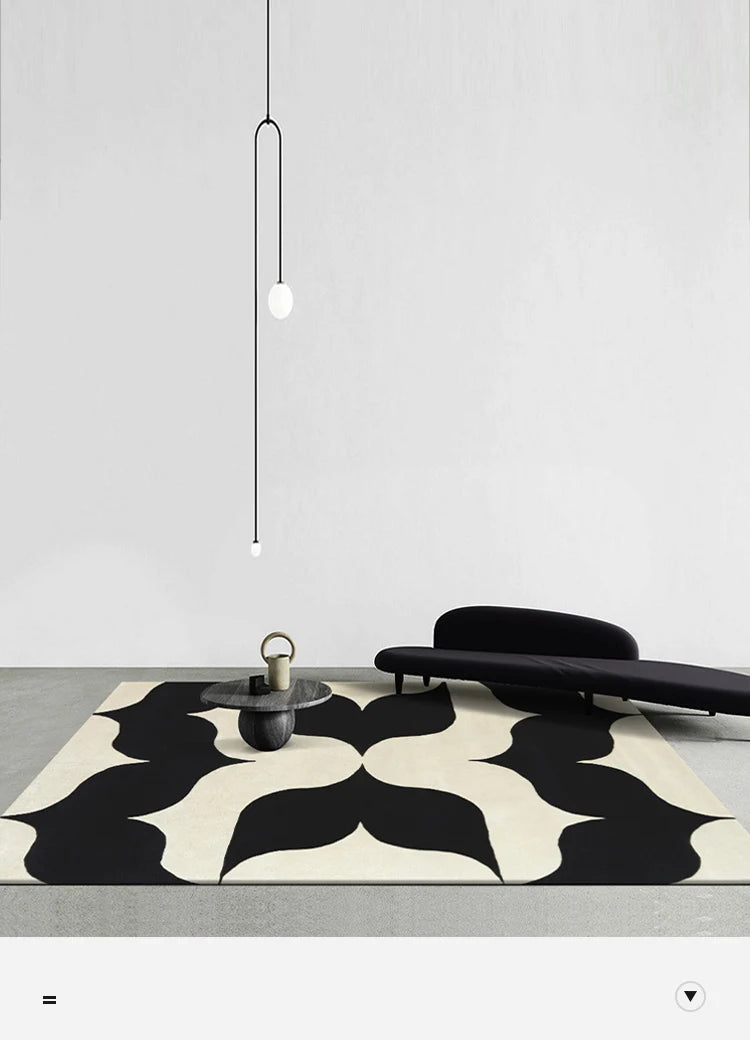 French Retro Art Deco Minimalist Plush Area Rug – Soft, Timeless & Machine-Washable WHIMSICAL HOME OF CREATIONS