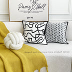 Luxury Velvet Woven Geometric Pillow Covers – Modern Contemporary Scandinavian-Inspired Design WHIMSICAL HOME OF CREATIONS