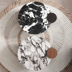 Modern Contemporary Luxury Marble Coffee Table – Minimalist Natural Stone with Solid Wood Frame