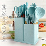 19-Piece Silicone Kitchen Utensils & Knife Set with Chopping Board