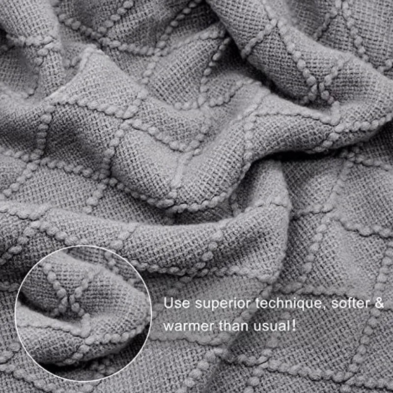Bohemian/ Country Knitted Weave Blanket Throw –in various colors and sizes