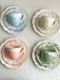 Vintage-Inspired Rose Tea & Coffee Cup Set with Saucer and Cake plate