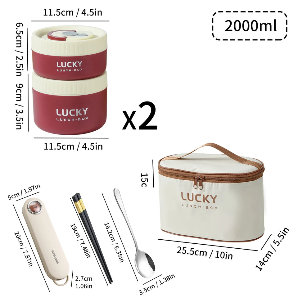 Portable Thermal 304 Stainless Steel Food Containers – Stackable & long term Insulated Microwave Safe