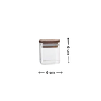 Square Glass Spice Jars with Acacia Wood Lid – Airtight Pantry Storage (180ml / 360ml / 800ml) | Packs of 6, or 12pk