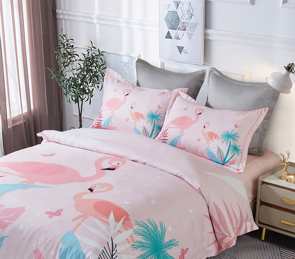 Flamingo Paradise Kids Quilt Cover Set – Single Size