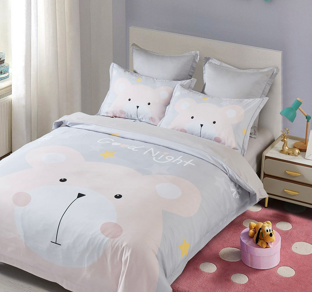 Bear-Themed Kids Quilt Cover Set – Single Size