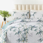 NNEDSZ Soft leafey bloom Quilted 3 Pc Bedspread & Pillow Cover Set-1