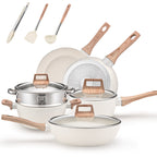 YEJ 12-Piece Non-Stick Complete Cookware Set | Pots, Pans & Utensils  (White)-1