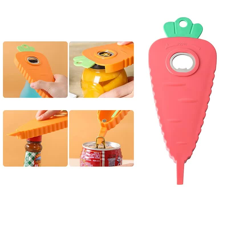Carrot-Shaped Multi-Function Bottle Opener – Magnetic, Non-Slip, Durable ABS