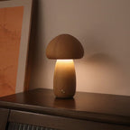 Solid Wood Mushroom LED Table Lamp – Mid-Century Modern Design