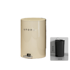 Cream White Double Open Trash Can – 12L Stainless Steel Round Bin