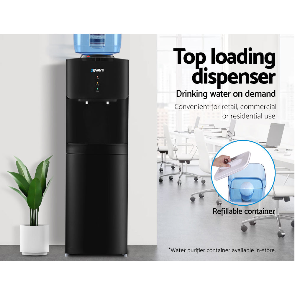 Devanti Water Cooler Dispenser Stand 22L Bottle Black-3
