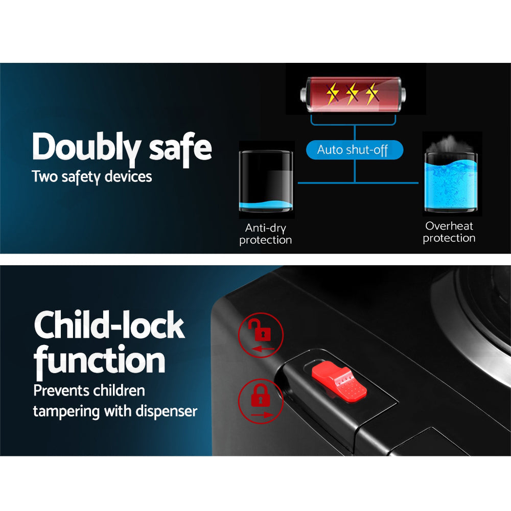 Devanti Water Cooler Dispenser Stand 22L Bottle Black-4