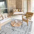 Luxury Transitional & Bohemian Machine-Woven Polypropylene Rug – White, Black, Gray